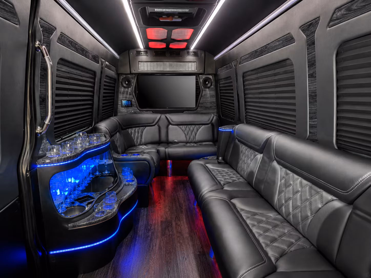 edina 30 passenger party bus interior